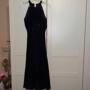 Evan Picone Black Maxi Dress Embellished - 4P